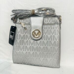 MKF Collection Marletta Women’s Crossbody Bag by Mia K – Silver